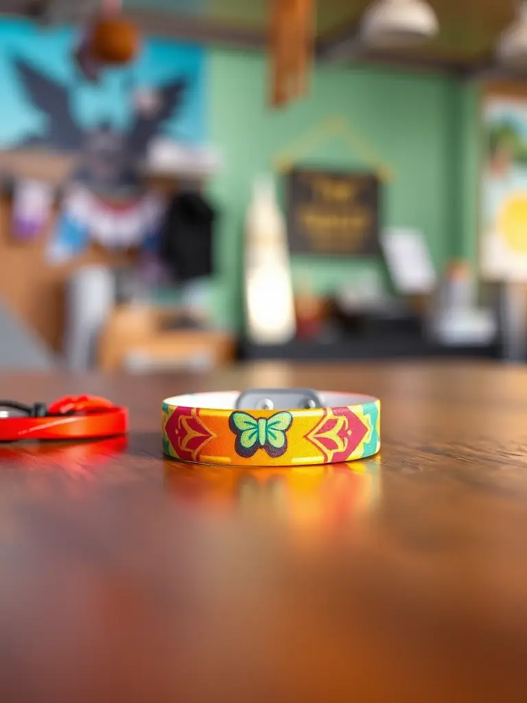 A close-up photograph of a festival wristband with the GS Event ApS logo, symbolizing event access and exclusivity.